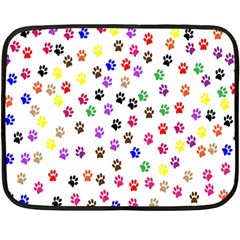 Paw Prints Dog Cat Color Rainbow Animals Fleece Blanket (mini)