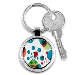 Polka Dot Circle Red Blue Green Key Chains (round) 