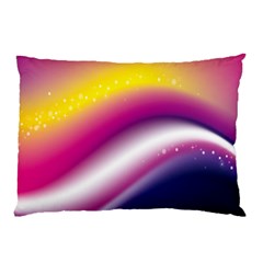 Rainbow Space Red Pink Purple Blue Yellow White Star Pillow Case by Mariart