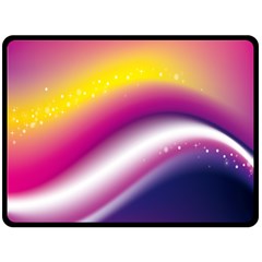 Rainbow Space Red Pink Purple Blue Yellow White Star Fleece Blanket (large)  by Mariart