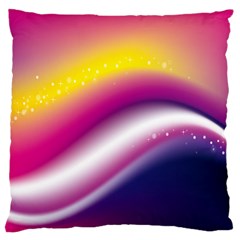 Rainbow Space Red Pink Purple Blue Yellow White Star Large Cushion Case (two Sides) by Mariart