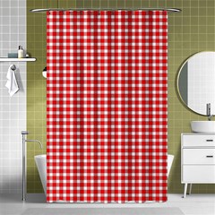 Plaid Red White Line Shower Curtain 48  X 72  (small)  by Mariart
