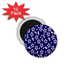 Star Flower Blue White 1 75  Magnets (10 Pack)  by Mariart