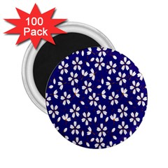 Star Flower Blue White 2 25  Magnets (100 Pack)  by Mariart