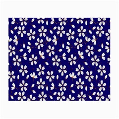 Star Flower Blue White Small Glasses Cloth (2-side) by Mariart