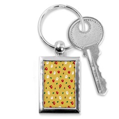 Tulip Sunflower Sakura Flower Floral Red White Leaf Green Key Chains (rectangle)  by Mariart