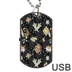 Traditional Music Drum Batik Dog Tag Usb Flash (one Side) by Mariart