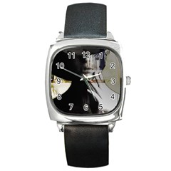 Burnt Square Metal Watch