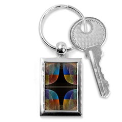 Black Cross With Color Map Fractal Image Of Black Cross With Color Map Key Chains (rectangle)  by Nexatart