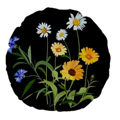 Flowers Of The Field Large 18  Premium Flano Round Cushions