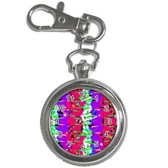 Colorful Glitch Pattern Design Key Chain Watches by dflcprints