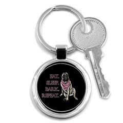 Eat, Sleep, Bark, Repeat Pug Key Chains (round)  by Valentinaart