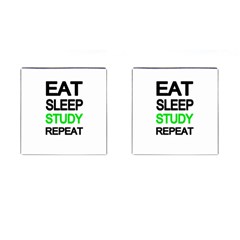 Eat Sleep Study Repeat Cufflinks (square) by Valentinaart