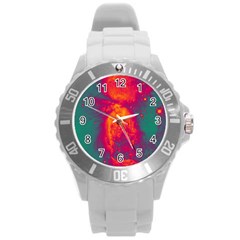 Space Round Plastic Sport Watch (l) by Valentinaart