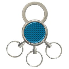 Lion Vs Gazelle Damask In Teal 3-ring Key Chains by emilyzragz