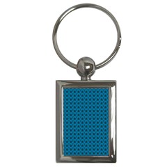 Lion Vs Gazelle Damask In Teal Key Chains (rectangle)  by emilyzragz