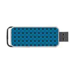 Lion Vs Gazelle Damask In Teal Portable Usb Flash (one Side) by emilyzragz