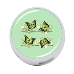 Four Green Butterflies 4-port Usb Hub (one Side) by linceazul