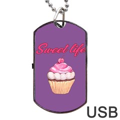 Sweet Life Dog Tag Usb Flash (one Side) by Valentinaart