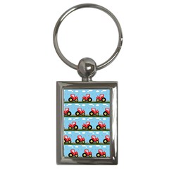 Toy Tractor Pattern Key Chains (rectangle)  by linceazul