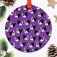 Cat Pattern Ornament (round) by Valentinaart