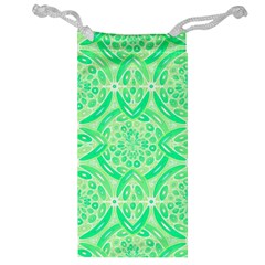 Kiwi Green Geometric Jewelry Bag by linceazul