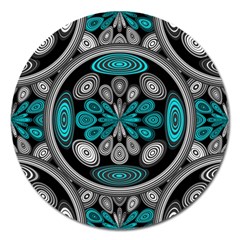 Geometric Arabesque Magnet 5  (round) by linceazul