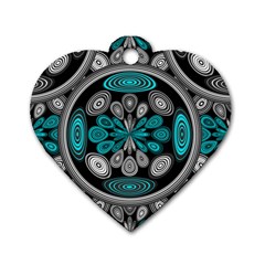 Geometric Arabesque Dog Tag Heart (one Side) by linceazul