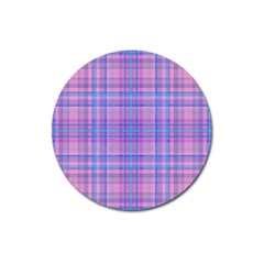 Plaid Design Magnet 3  (round) by Valentinaart