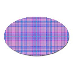 Plaid Design Oval Magnet by Valentinaart