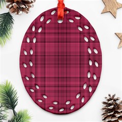 Plaid Design Oval Filigree Ornament (two Sides) by Valentinaart