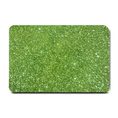 Green Glitter Abstract Texture Small Doormat  by dflcprints