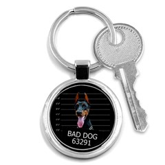 Bad Dog Key Chains (round)  by Valentinaart