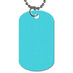 Blue Waves Pattern  Dog Tag (two Sides) by TastefulDesigns