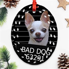 Bad Dog Oval Filigree Ornament (two Sides) by Valentinaart