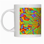 Magic Ripples Flower Power Mandala Neon Colored White Mugs Left