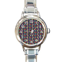 Turtle Pattern Round Italian Charm Watch by Valentinaart