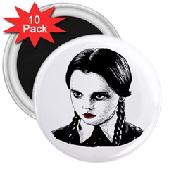 Wednesday Addams 3  Magnets (10 Pack)  by Valentinaart