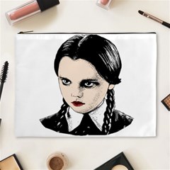 Wednesday Addams Cosmetic Bag (xl) by Valentinaart