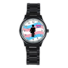 Transgender  Stainless Steel Round Watch by Valentinaart