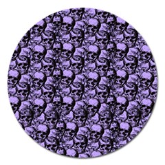 Skulls Pattern  Magnet 5  (round) by Valentinaart