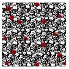 Skulls And Roses Pattern  Large Satin Scarf (square) by Valentinaart