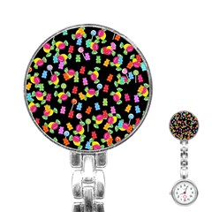 Candy Pattern Stainless Steel Nurses Watch by Valentinaart