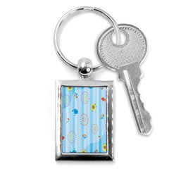 Animals Whale Sunflower Ship Flower Floral Sea Beach Blue Fish Key Chains (rectangle)  by Mariart