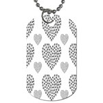 Black Paw Hearts Love Animals Dog Tag (One Side) Front