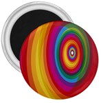 Circle Rainbow Color Hole Rasta 3  Magnets Front