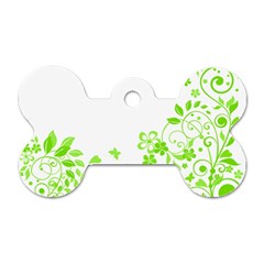 Butterfly Green Flower Floral Leaf Animals Dog Tag Bone (one Side) by Mariart