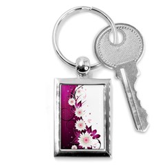 Flower Purple Sunflower Star Butterfly Key Chains (rectangle)  by Mariart