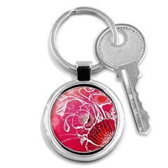 Flower Red Sakura Pink Key Chains (round)  by Mariart