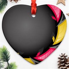 Hole Circle Line Red Yellow Black Gray Ornament (heart)